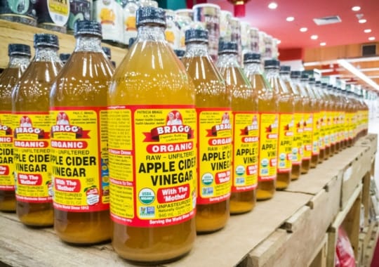 Organic apple cider vinegar used to kill gnats.