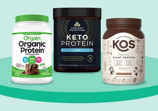 3 different types of protein powders.