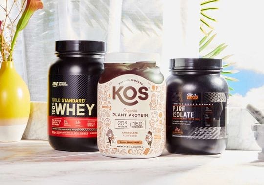 Different types of protein powders.