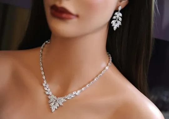 A woman wearing jewelry.