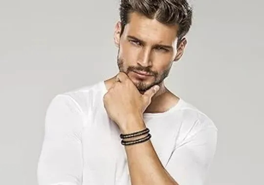 A man wearing bracelets.