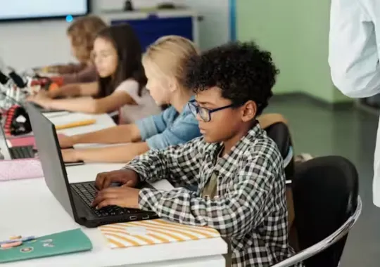 Children using a computer.