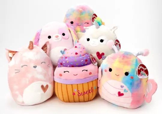 Different types of squishmallows.