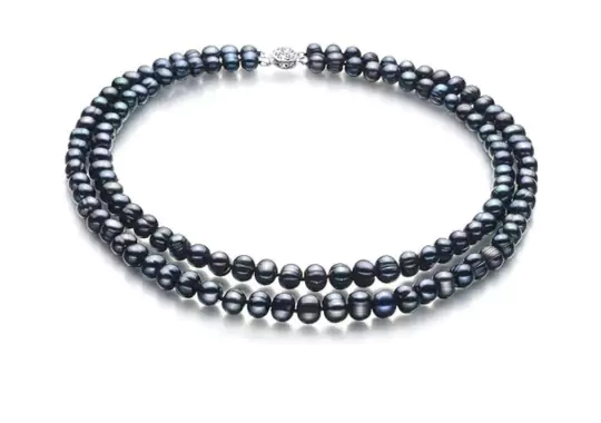 Eliana-Black-6-7mm-Double-Strand-A-Quality-Freshwater-925-Sterling-Silver-Cultured-Pearl-Necklace