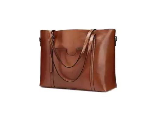 Genuine-Leather-Top-Handle-Satchel-Daily-Work-Tote-Shoulder-Bag