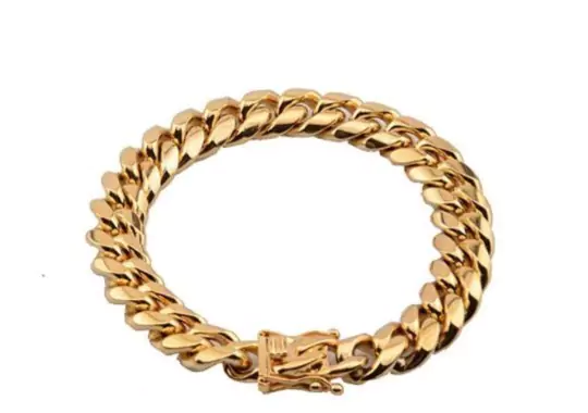 Vintage-Gold-Plated-Cuban-Link-Bracelet