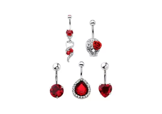 Jovivi-5pcs-14G-Stainless-Steel-Belly-Button-Rings