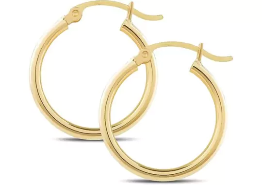 14k-Yellow-Gold-Classic-Shiny-Polished-Round-Hoop-Earrings