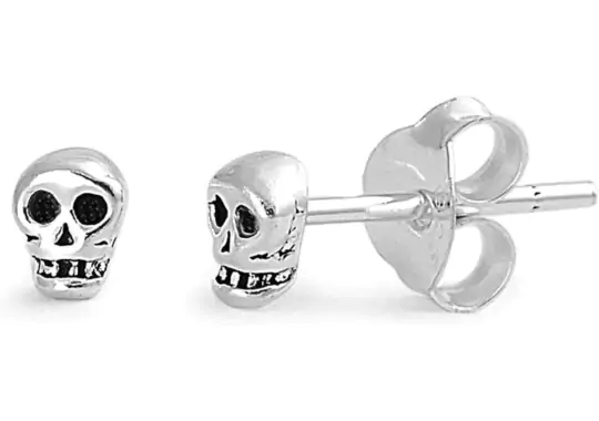 Dorella-Sterling-Silver-Skull-Earrings