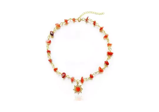 Carnelian-Pendant-Choker-Necklace-by-Glamorous-Gems